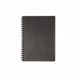 Užra&scaron;u knygutė Timer Spirex, 140x190mm, su spirale &scaron;one, kietu vir&scaron;eliu, juodos spalvos