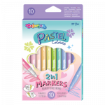 Flomasteriai dvipusiai Colorino Pastel 10 pastelinių spalvų