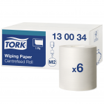 Popieriniai rank&scaron;luosčiai Tork Wiping Centerfeed M2 (130034), 1 sluoksnis, baltos spalvos, 165 m