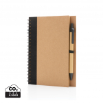 Kraft spiral notebook with pen