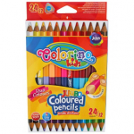 **Spalvoti pie&scaron;tukai Colorino Kids JUMBO, trikampiai, dvipusiai 12=24 spalvų