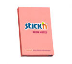 Lipnūs lapeliai Stick&acute;N 21162, 51x76mm, 100 lapelių,,neoninės rožinės spalvos