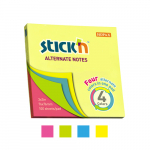 *Lapeliai užra&scaron;ams StickN 21822, 76x76mm, 100lapelių, įvairių neoninių spalvų