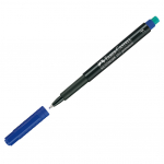 Permanentinis ra&scaron;iklis Faber-Castell Multimark F, 0,6mm, su trintuku, mėlynos spalvos