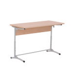 Mokyklinis stalas NOWY STYL,  E-173 ALU, dvivietis, beržas