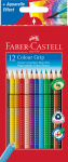 Spalvoti akvareliniai pie&scaron;tukai Faber-Castell Grip, tribriauniai, 12 spalvų