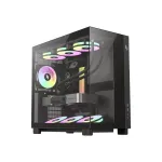 Gamemax NEX C53 BK ATX/BTF juodas kompiuterio korpusas su 4 ARGB ventiliatoriais
