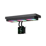 Gamemax GLACIER 360 LCD BK 360mm ARGB skysčio au&scaron;intuvas su 3,95" LCD ekranu &ndash; juodas