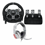 LOGITECH G920 Driving Force Racing Wheel + Astro A10 - WHITE