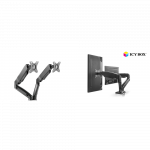 ICY BOX IB-MS304-T, Monitor stand with desk mounted base, for two screens, size up to 27'' | Raidsonic