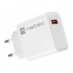 NATEC USB Charger Ribera USB-A 18W white