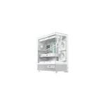 Gamemax VISTA 2 AW ATX baltas panoraminis kompiuterio korpusas su 3 ARGB ventiliatoriais