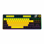 LORGAR KBP70TKLW, Wireless TKL Mechanical Gaming Keyboard Pro, Black/yellow, EN layout