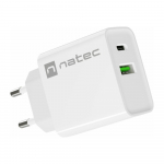 NATEC USB Charger Ribera USB-A+USB-C Power Delivery 20W white