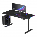 Žaidimų stalas Ultradesk QUEST Juodas, 140 x 70 cm, reguliuojamas auk&scaron;tis  (72&ndash;120 cm)