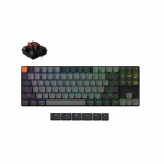 Keychron K1X RGB Wireless (K1X-H3) &ndash; US Layout &ndash; Low Profile Gateron Brown &ndash; Black (Juoda) Mechaninė Belaidė Žaidimų Klaviatūra
