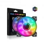Gamemax DUAL RING INFINITY BK juodas korpuso ventiliatorius