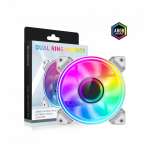 Gamemax DUAL RING INFINITY WH baltas korpuso ventiliatorius