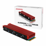 AXAGON CLR-M2 passive - M.2 SSD, 80mm SSD, ALU body, silicone thermal pads