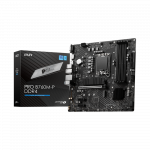 MSI | PRO B760M-P DDR4 | Processor family Intel | Processor socket LGA1700 | DDR4 DIMM | Memory slots 4 | Supported hard disk drive interfaces SATA, M.2 | Number of SATA connectors 4 | Chipset Intel B760 | mATX