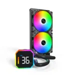 Montech HyperFlow Digital 240 Juoda | 240mm ARGB | Skysčio au&scaron;intuvas