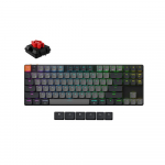 Keychron K1X RGB Wireless (K1X-H1) &ndash; US Layout &ndash; Low Profile Gateron Red &ndash; Black (Juoda) Mechaninė Belaidė Žaidimų Klaviatūra