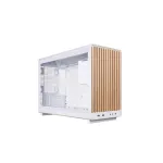 Lian Li A3-mATX Wood Glass Edition White | Baltas Micro-ATX korpusas | Medinis priekis | Grūdintas stiklas