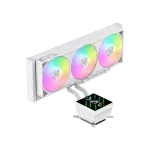 Gamemax GLACIER 360 LCD WH 360mm ARGB skysčio au&scaron;intuvas su 3,95" LCD ekranu &ndash; baltas