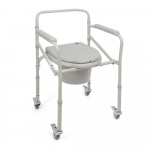 Sulankstoma tualeto kėdė su ratukais pacientams iki 120 kg