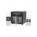 Kar&scaron;to oro gruzdintuvė-mini orkaitė-džiovyklė 3in1 Turbotronic23litrų 2200W juoda/sidabras