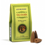 Ajurvediniai atbulinio smilkymo BackFlow kūgiai Nag Champa, Ayurvedic, 30g