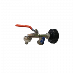 IBC žalvarinis ventilis &frac34;", 2 x 1&rdquo; i&scaron;orinis sriegis su greitu sujungimu