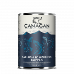 Canagan Salmon & Herring Supper konservai su la&scaron;i&scaron;a ir silke &scaron;unims, 400 g