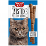 Perfecto Cat lazdelės - skanėstai su la&scaron;i&scaron;a ir upėtakiu katėms, 50 g (10 vnt.)