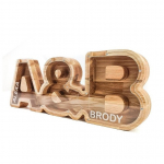 Didelė personalizuota medinė taupyklė "PORA"