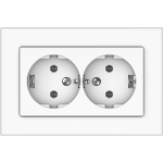 Ki&scaron;tukinis lizdas su įžeminimu VILMA Express Classic XP500, 2 ki&scaron;tukų balta sp.