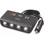 Skirstytuvas 4 lizdų (4 USB, 2 Type-C) su voltmetru 12/24V