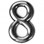 Klijuojamas buto numeris Nr. 8, 55mm chromo sp.