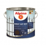 Metalo dažai ALPINA Direkt Auf Rost, 2,5l &scaron;okoladinė sp.