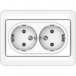 Ki&scaron;tukinis lizdas su įžeminimu VILMA Style SL250, 2 ki&scaron;tukų balta sp.