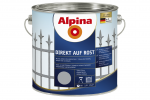Metalo dažai ALPINA Direkt Auf Rost, 2,5l &scaron;viesiai pilka sp.