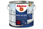 Metalo dažai ALPINA Direkt Auf Rost, 2,5l vyno raudona sp.