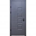 Buto durys MAGDA T12.2-144 86K kairinės, grafito sp. su juoda furnitūra