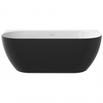 Laisvai pastatoma vonia RAVAK Freedom Wall, 166x80cm juoda ir juodos sp. nutekėjimas