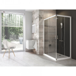 Du&scaron;o kabinos durys RAVAK Blix BLRV2K, 100cm balta sp. ir skaidrus stiklas