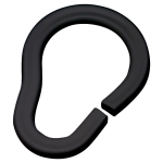 Kabliukai vonios užuolaidoms DUSCHY, 12vnt juoda sp.