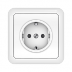 Ki&scaron;tukinis lizdas su įžeminimu VILMA Luxe LX200, 1 ki&scaron;tukas balta sp.