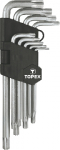 T10-50mm 9vnt RAKTŲ &Scaron;E&Scaron;IABR.RINK.ILGI TORX Cr-V TOPEX