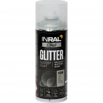 Apsauginis lakas su blizgučiais INRAL Glitter, 400ml skaidrus su sidabro sp.