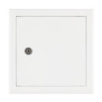 Revizinės durelės su spynele, 300x300mm balta sp.